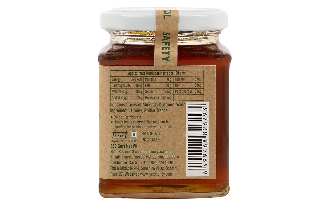Florea Raw Eucalyptus Floral Honey   Glass Jar  350 grams
